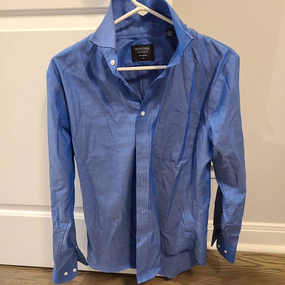 Blue Nordstrom dress shirt size 15.5